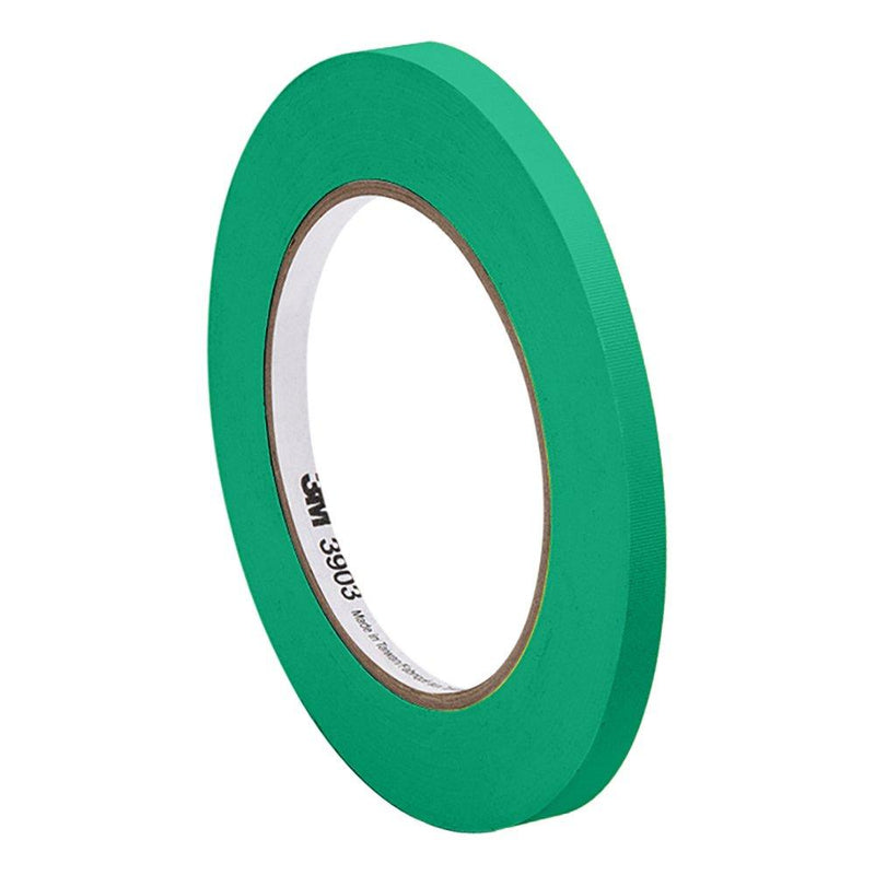 3M Green Vinyl/Rubber Adhesive Duct Tape 3903, 0.5-50-3903-GREEN 12.6 psi Tensile Strength, 50 yd. Length, 0.5" Width