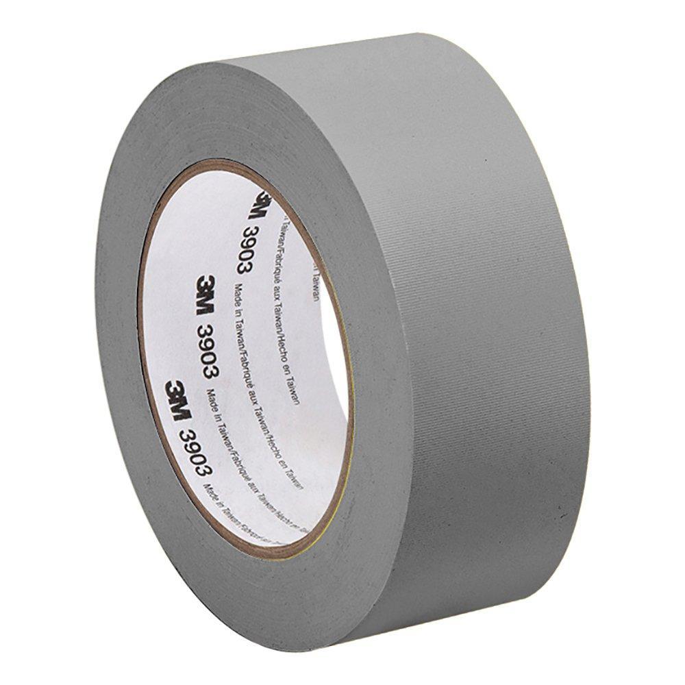 3M 2-50-3903-GRAY Grey Vinyl/Rubber Adhesive Duct Tape 3903, 12.6 psi Tensile Strength, 50 yd. Length, 2" Width