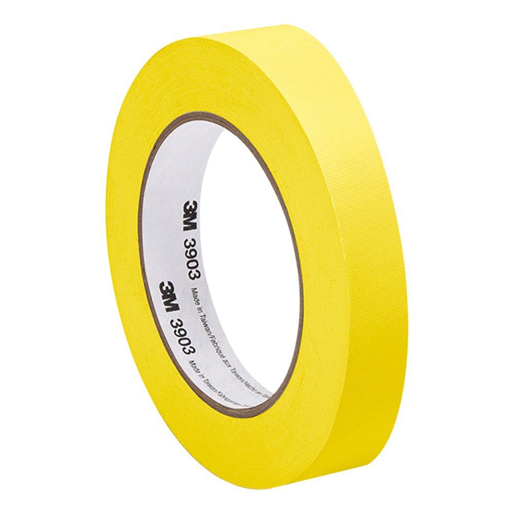 3M Yellow Vinyl/Rubber Adhesive Duct Tape 3903, 0.5-50-3903-YELLOW 12.6 psi Tensile Strength, 50 yd. Length, 0.5" Width