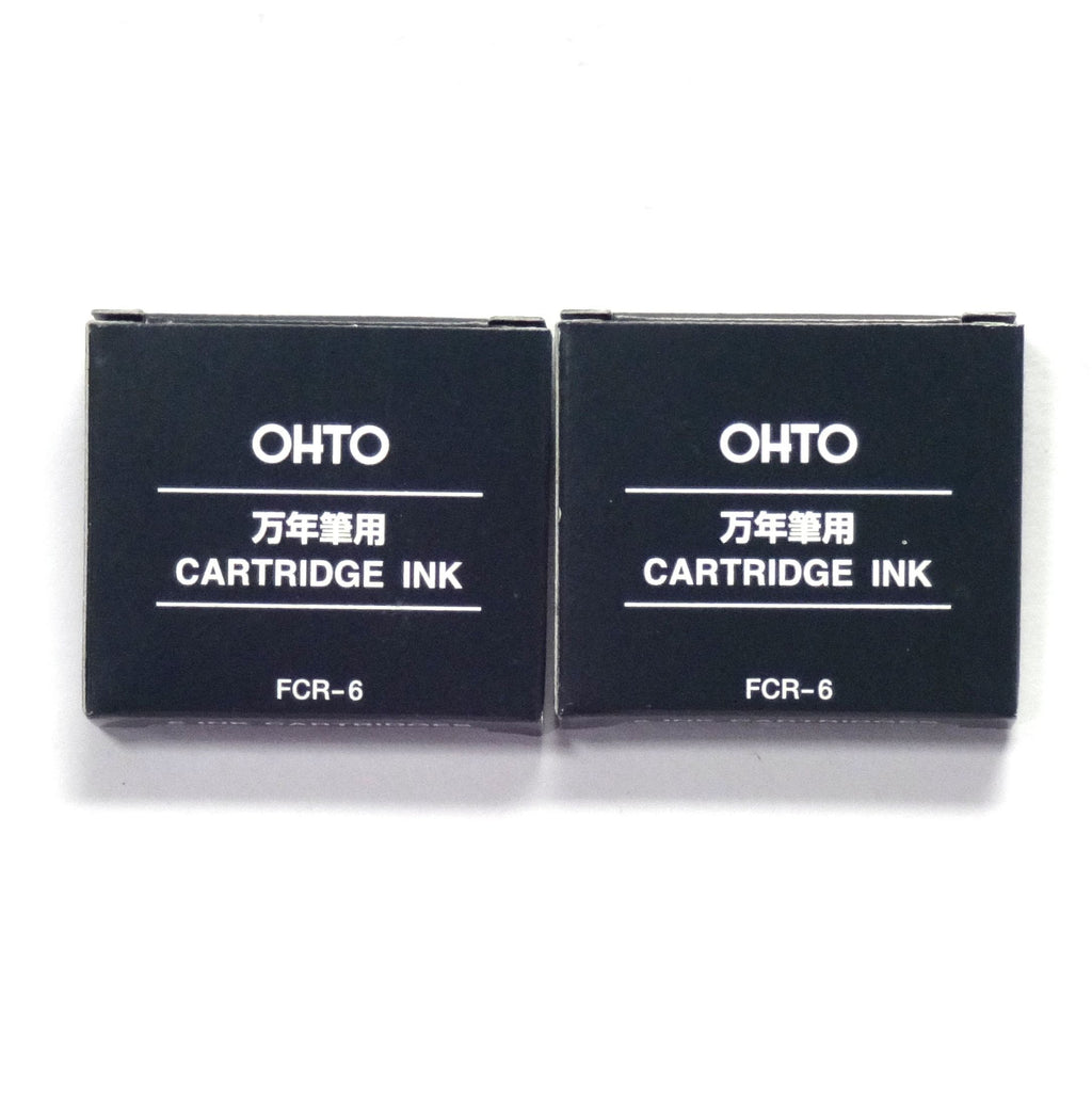 Ohto Fountain Pen Refill Cartridge FCR-6 (Black) 6 cartridges × 2 Packs, Total 12 cartridges (Japan Import) [Komainu-Dou Original Package]