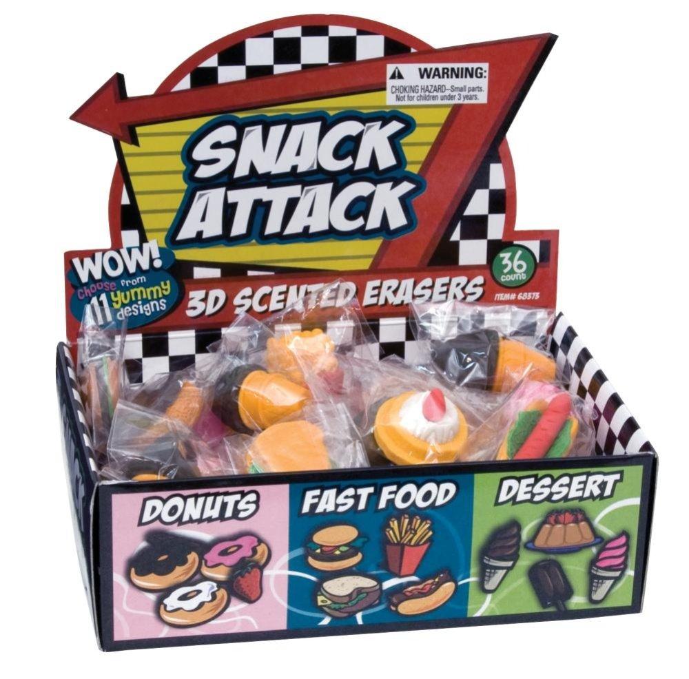 Raymond Geddes Snack Attack 3D Scented Eraser Display, 36 Pack (68373)