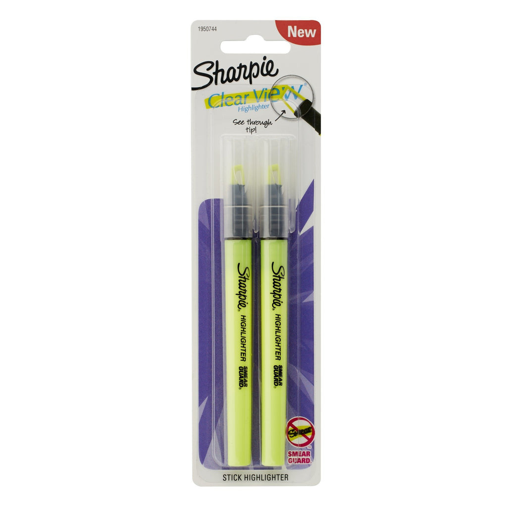 Sharpie Clear View Highlighter Stick, Yellow, 2/Pack (1950744) 2-Pack