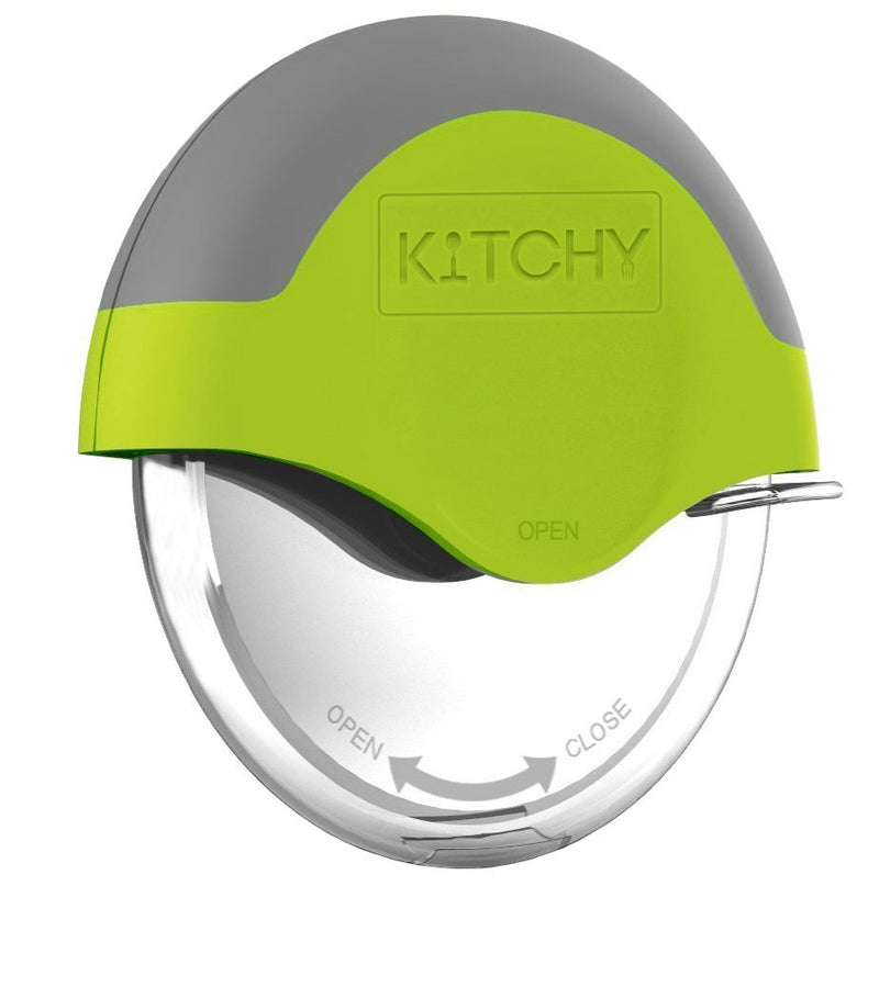 Kitchy Pizza Cutter Wheel - Super Sharp and Easy To Clean Slicer, Kitchen Gadget with Protective Blade Guard (Green) Green