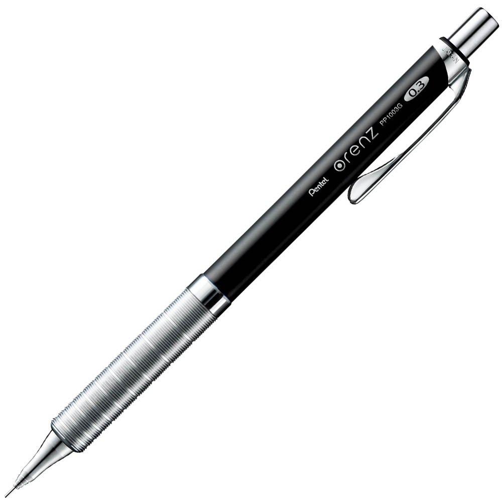 Pentel Mechanical Pencil, Orenz, with Metal Grip, 0.3mm, Black (XPP1003G-A)