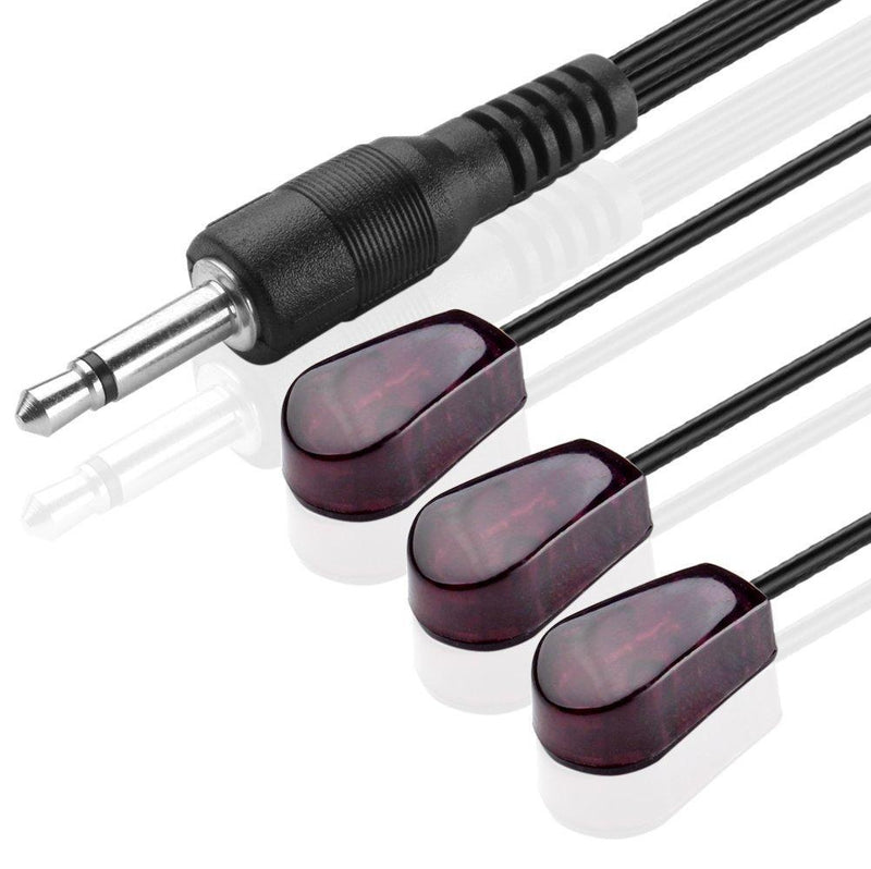 TNP IR Emitter Extender Extension Cable (10 Feet) - Triple 3 Head 3.5mm Jack Infrared Red Transmitter Blaster Blink Eye Wire Cord Compatible with IR Repeater Extender System Kit, Xbox One 3 IR Eye Emitter