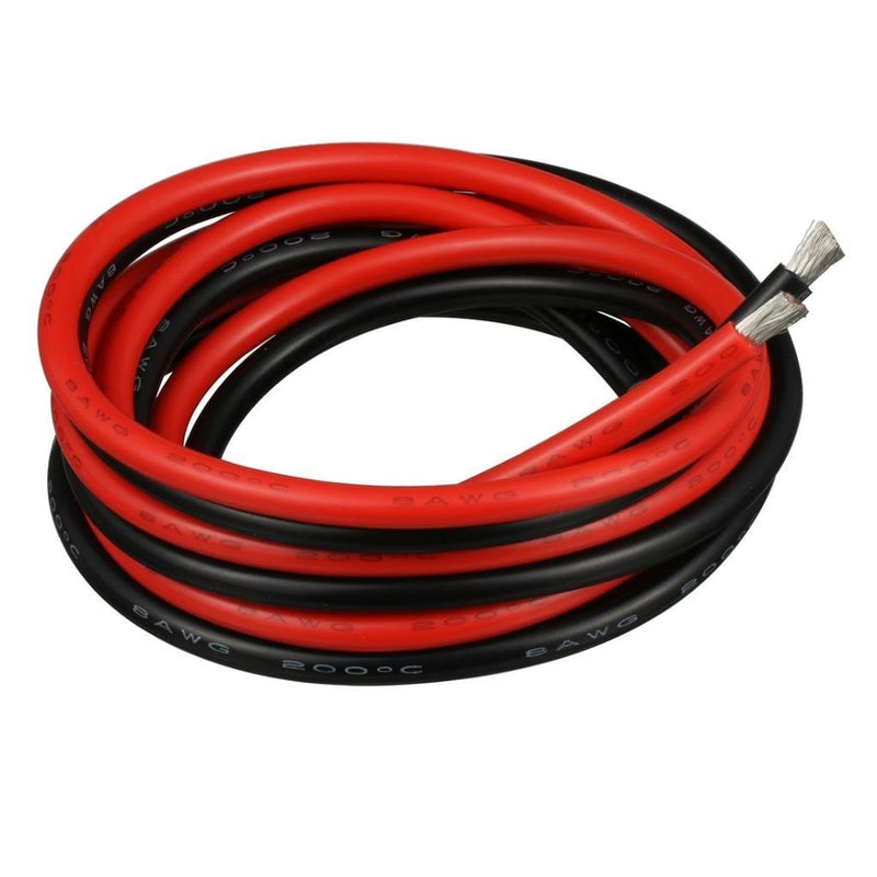 BNTECHGO 8 Gauge Silicone Wire 5 ft red and 5 ft Black Flexible 8 AWG Stranded Copper Wire 8 AWG 5ft red and 5ft black silicone wire red and black