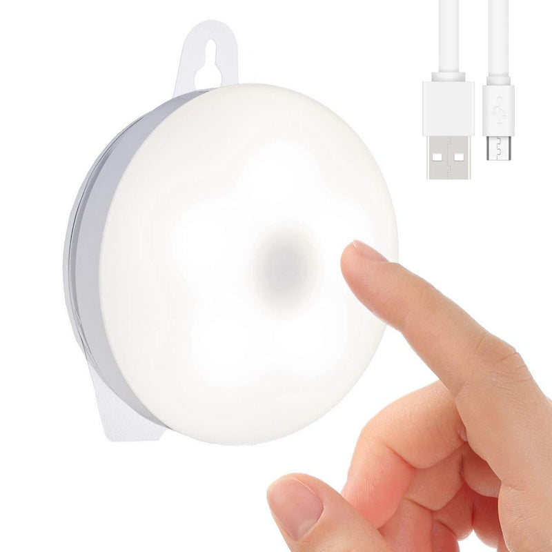 Rechargeable Touch Light, RTSU DIY Stick Anywhere Led Night Light Touch Lamp Tap Light (Touch Sensor Switch, Stepless Dimmer, Last Setting Memory, Built-in Battery Powered, Warm White Light)