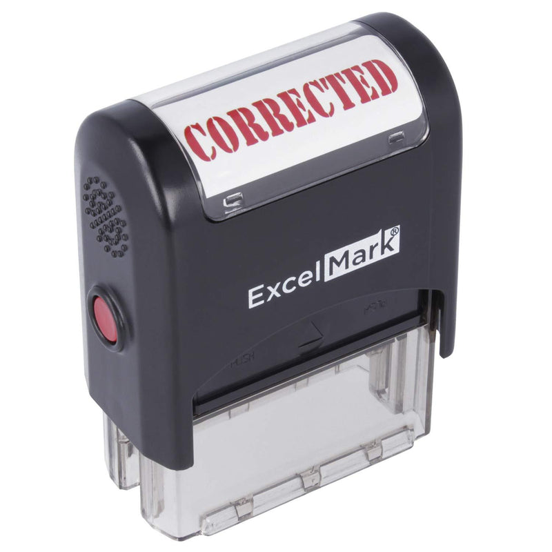 Corrected Self Inking Rubber Stamp - Red Ink (ExcelMark A1539)