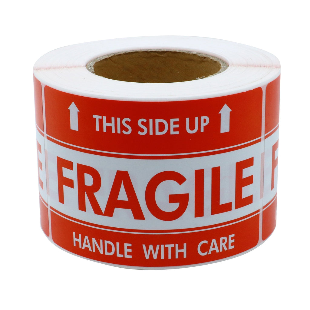 Hybsk 2x3 Inch Handle with Care This Side Up Fragile Stickers Adhesive Label 300 Per Roll (2x3 inch)