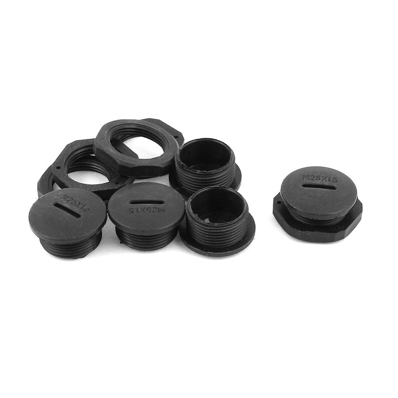 uxcell M25 x 1.5cm Plastic Round Head Pipe Adapter Black 5Pcs