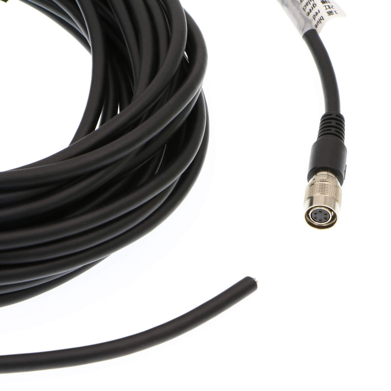 Alvin's Cables High Flex 6 Pin Hirose Female HR10A-7P-6S Cable for Basler GIGE AVT CCD Camera Straight 6 pin 3 meters