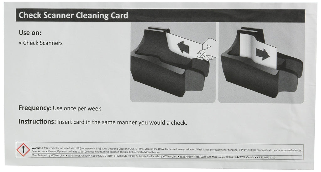 Check Scanner Cleaning Card (5) 5