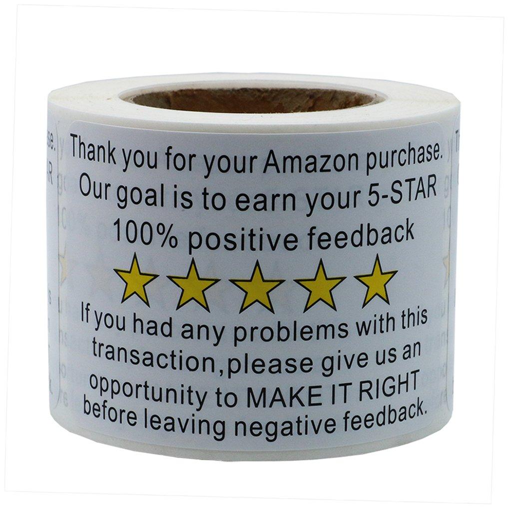 Hybsk 2"x 3" Amazon Thank You for Your Purchase Feedback Shipping Labels Adhesive Label 200 Per Roll