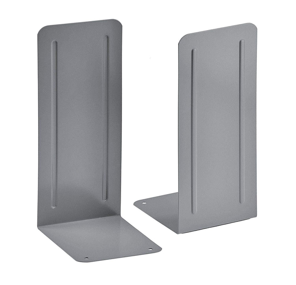 Acrimet Jumbo Premium Metal Bookends 9" (Heavy Duty) (Silver Color) (1 Pair)