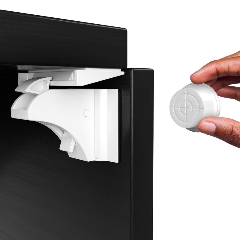 Magnetic Cabinet Locks (12-Pack 2 Keys) Baby Proofing & Child Safety by Skyla Homes - The Safest, Quickest and Easiest Multi-Purpose 3M Adhesive Child Proof Latches, No Screws or Tools Needed 12 Count (Pack of 1)