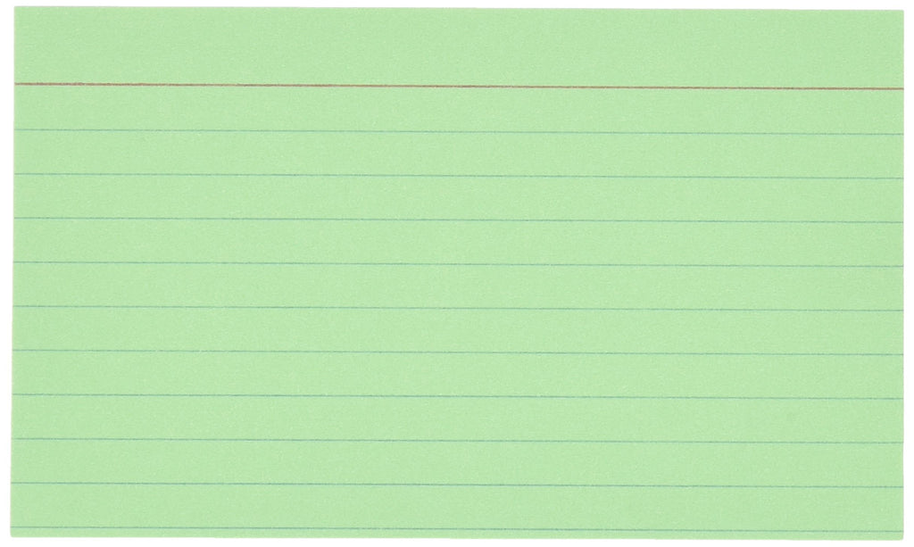 Oxford(R) Colored Recycled Index Cards, Ruled, 3in. x 5in, Green, 3 Pack Of 100 Cards