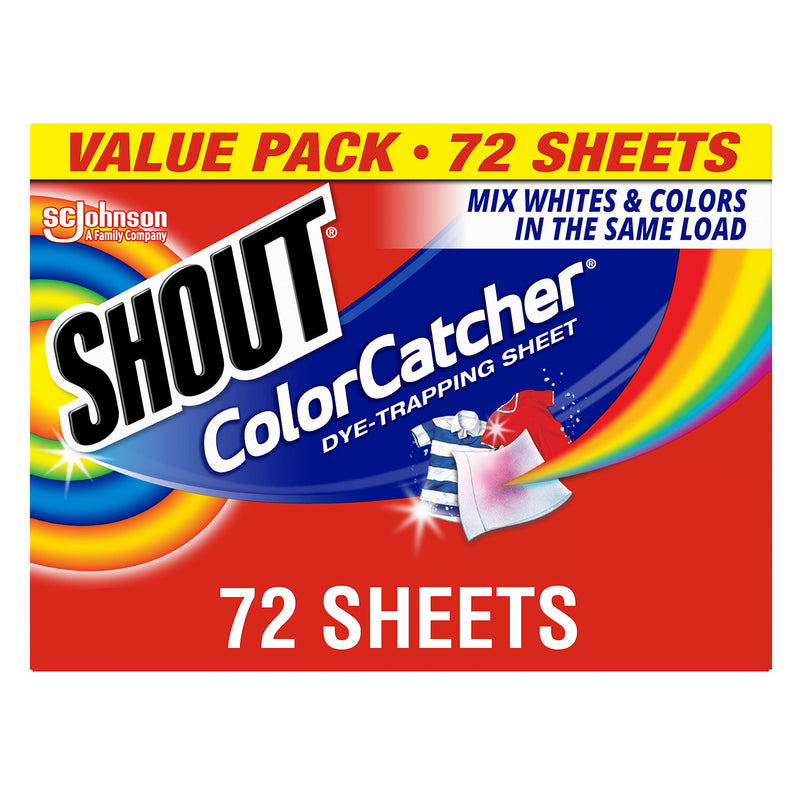 Shout Color Catcher Sheets for Laundry, Maintains Clothes Original Colors, 72 Count 72 Count (Pack of 1)
