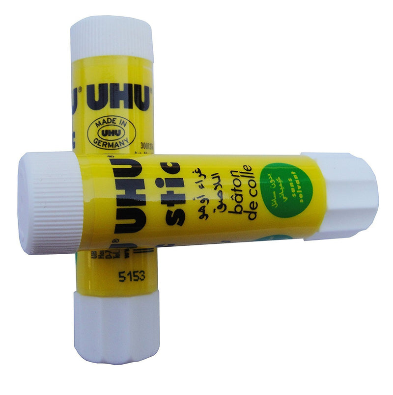 UHU Stic Permanent Clear Application Glue Stick, 0.29 Oz., White, 2 Sticks Per Pack 2 pcs.