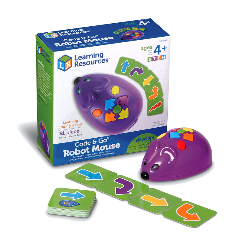 Learning Resources Code & Go Robot Mouse, Coding STEM Toy, 31 Piece Coding Set, Ages 4+ -