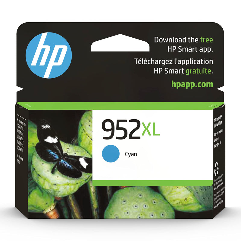 Original HP 952XL Cyan High-yield Ink Cartridge | Works with HP OfficeJet 8702, HP OfficeJet Pro 7720, 7740, 8210, 8710, 8720, 8730, 8740 Series | Eligible for Instant Ink | L0S61AN