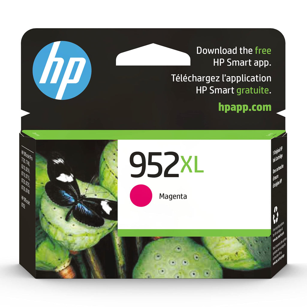 Original HP 952XL Magenta High-yield Ink Cartridge | Works with HP OfficeJet 8702, HP OfficeJet Pro 7720, 7740, 8210, 8710, 8720, 8730, 8740 Series | Eligible for Instant Ink | L0S64AN