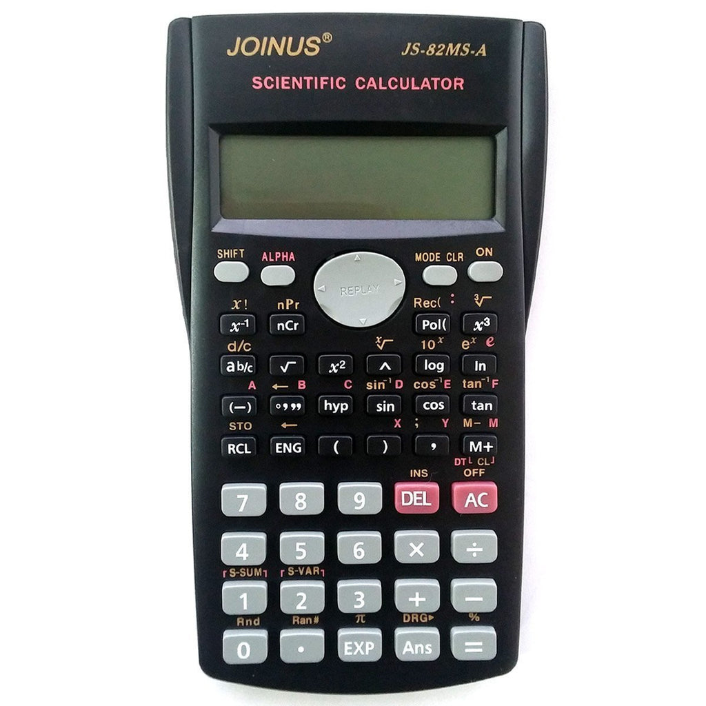 Scientific Calculator 240 Calculations Function, 12 Digits, Double Display, Business Office School Pocket Calculator, Black Color (JS-82MS-A)