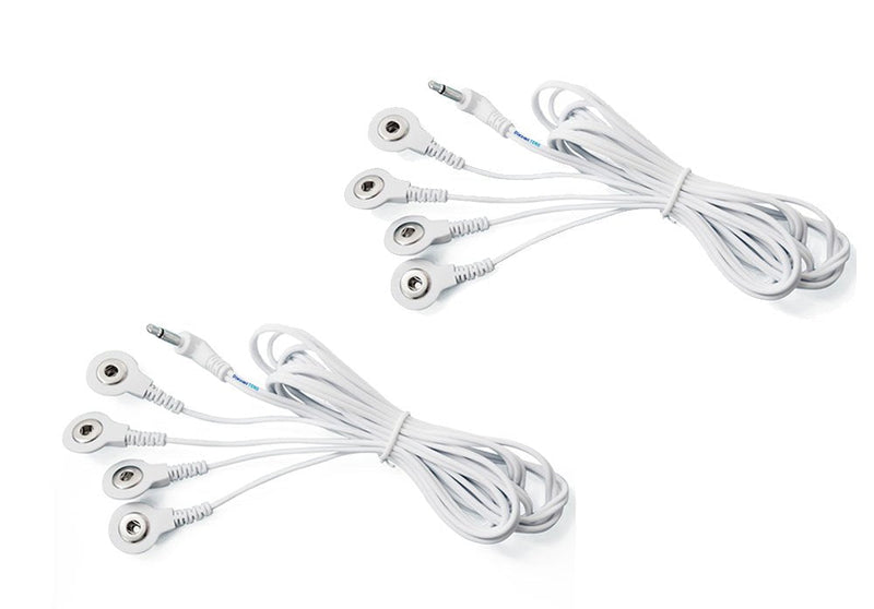 Tens Lead Wires, Port Doubler, 4 Snap Connectors (2 Pack), Discount Tens Brand 3.5mm Plug (standard headphone size)