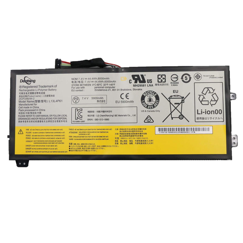 Dentsing L13L4P61 (7.4V 44.4Wh/5900mAh) Laptop Battery Compatible with Edge 15 80H1 80K9 Flex 2 Pro-15 80K8 Series Notebook L13S4P61 L13M4P61 2ICP3/86/94-2