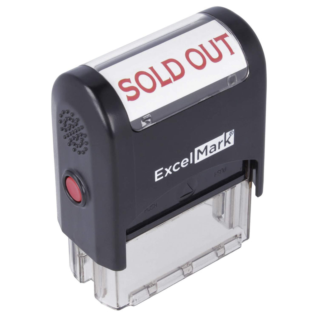 Sold Out Self Inking Rubber Stamp - Red Ink (ExcelMark A1539)