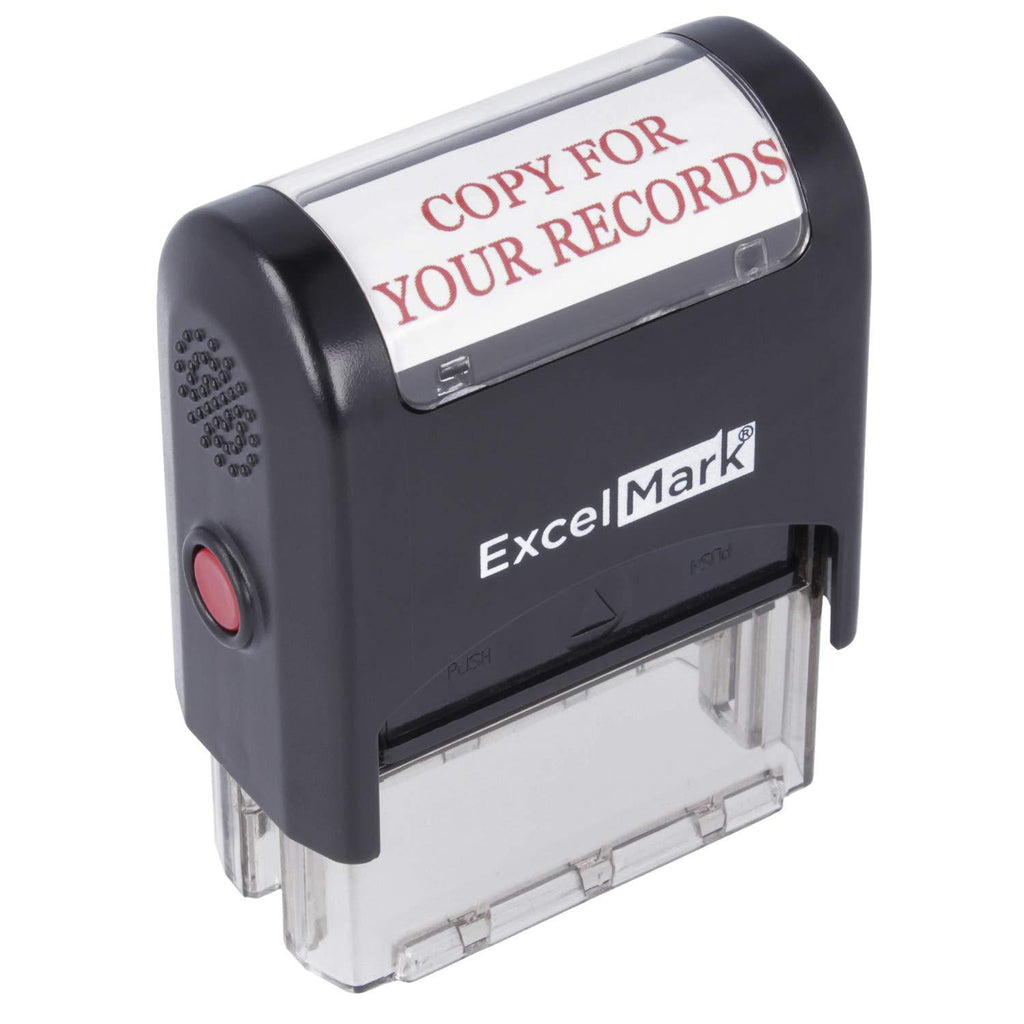 Copy for Your Records Self Inking Rubber Stamp - Red Ink (ExcelMark A1539)