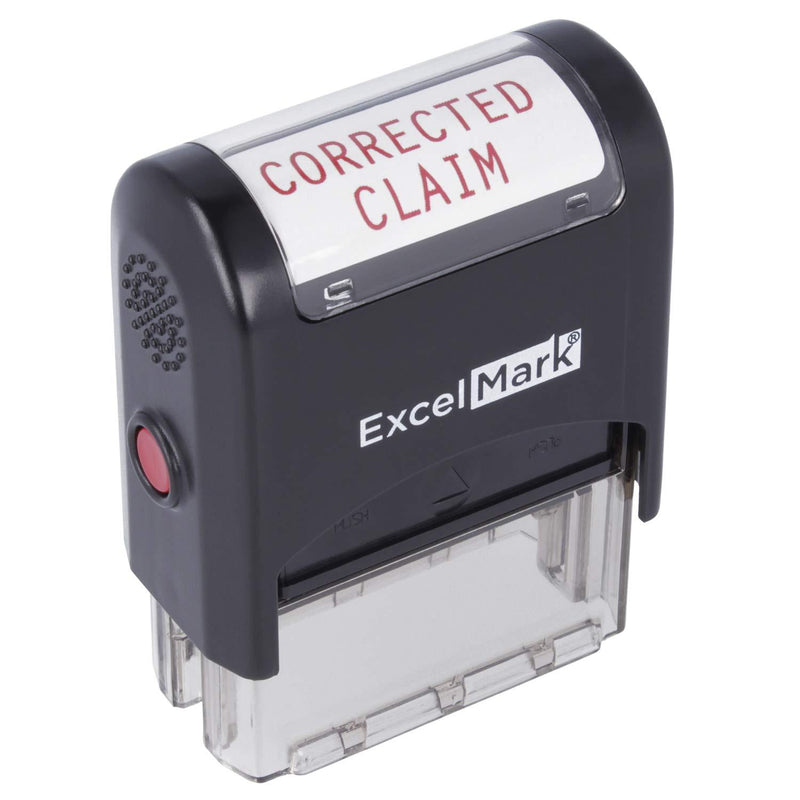 Corrected Claim Self Inking Rubber Stamp - Red Ink (ExcelMark A1539)