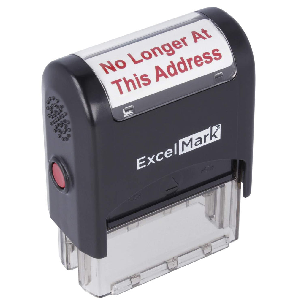 NO Longer at This Address Self Inking Rubber Stamp - Red Ink (ExcelMark A1539)