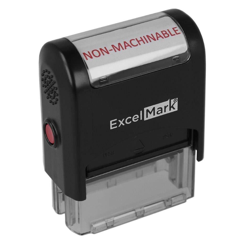 Non-MACHINABLE Self Inking Rubber Stamp - Red Ink (ExcelMark A1539)