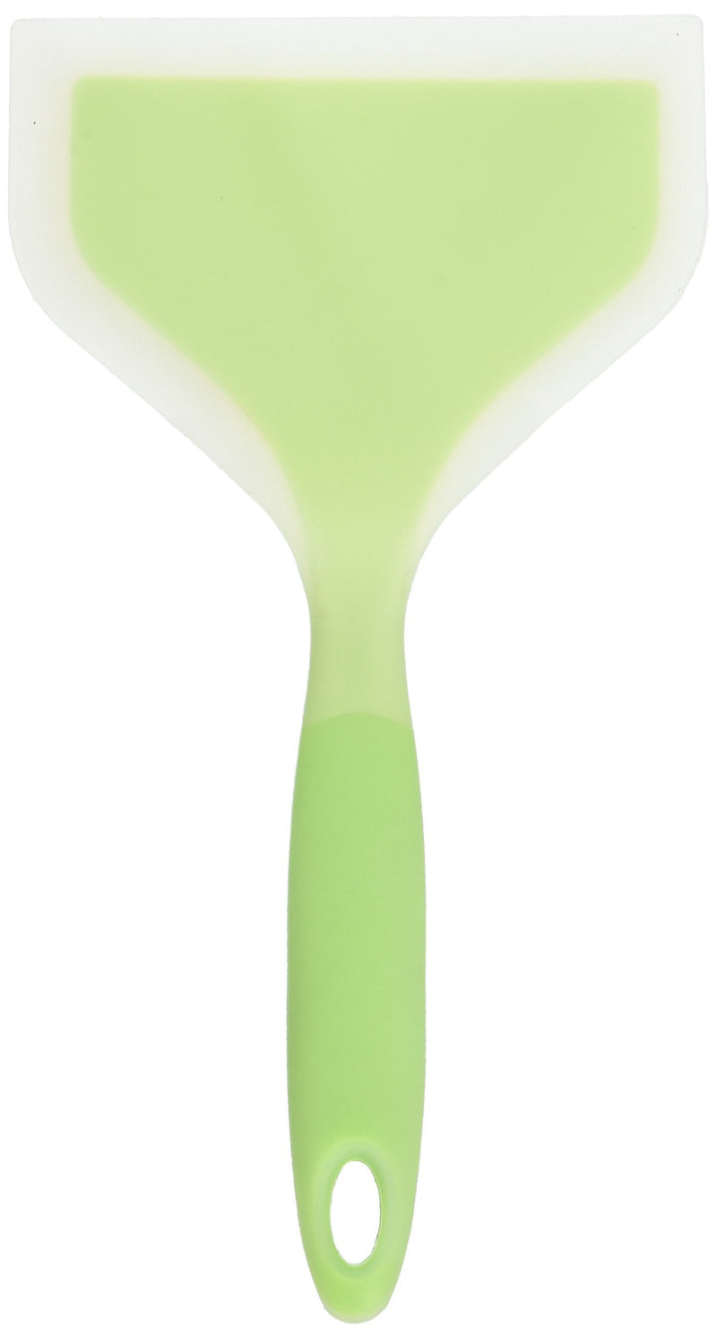 Minchsrin Silicone Wrapped NylonFish Spatula Wide Turner 10‘’ (L) 4.7‘’(W) Green 1