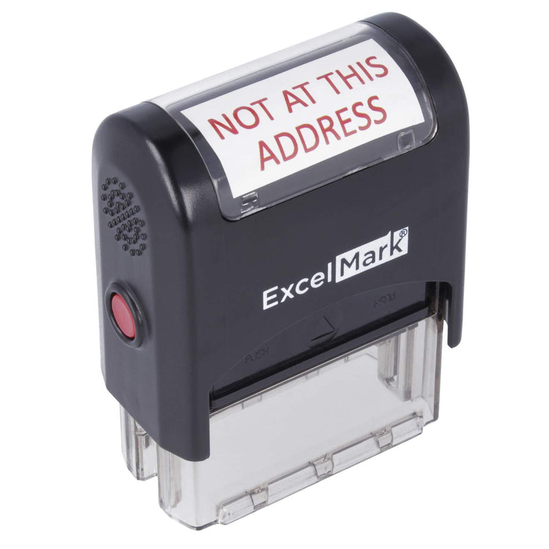 NOT at This Address Self Inking Rubber Stamp - Red Ink (ExcelMark A1539)