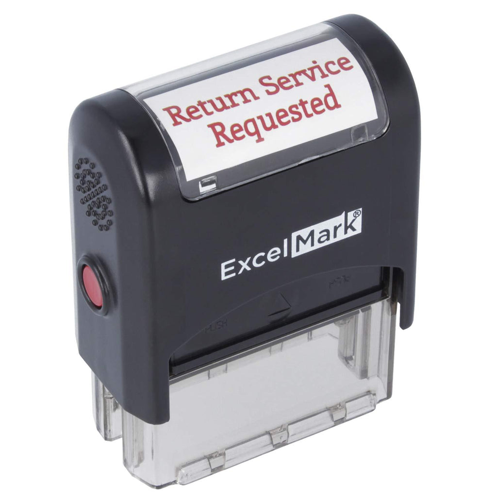 Return Service Requested Self Inking Rubber Stamp - Red Ink (ExcelMark A1539)