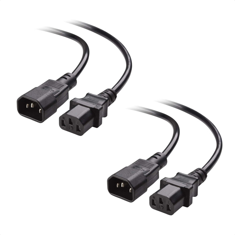 Cable Matters 2-Pack Computer to PDU Power Extension Cord, Power Extension Cable (IEC C14 to IEC C13 PDU Power Cord) 6 Feet