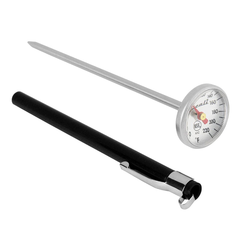 Escali AH2 NSF Certified Commercial Instant Read Small Dial Thermometer, Protective Sheath, Silver