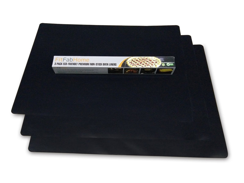 FitFabHome 3 Pack Large Non Stick Oven Liners Mat BPA and PFOA Free, Protect the Bottom of Electric or Gas Oven Toaster Oven Stovetop Air Fryer Grill