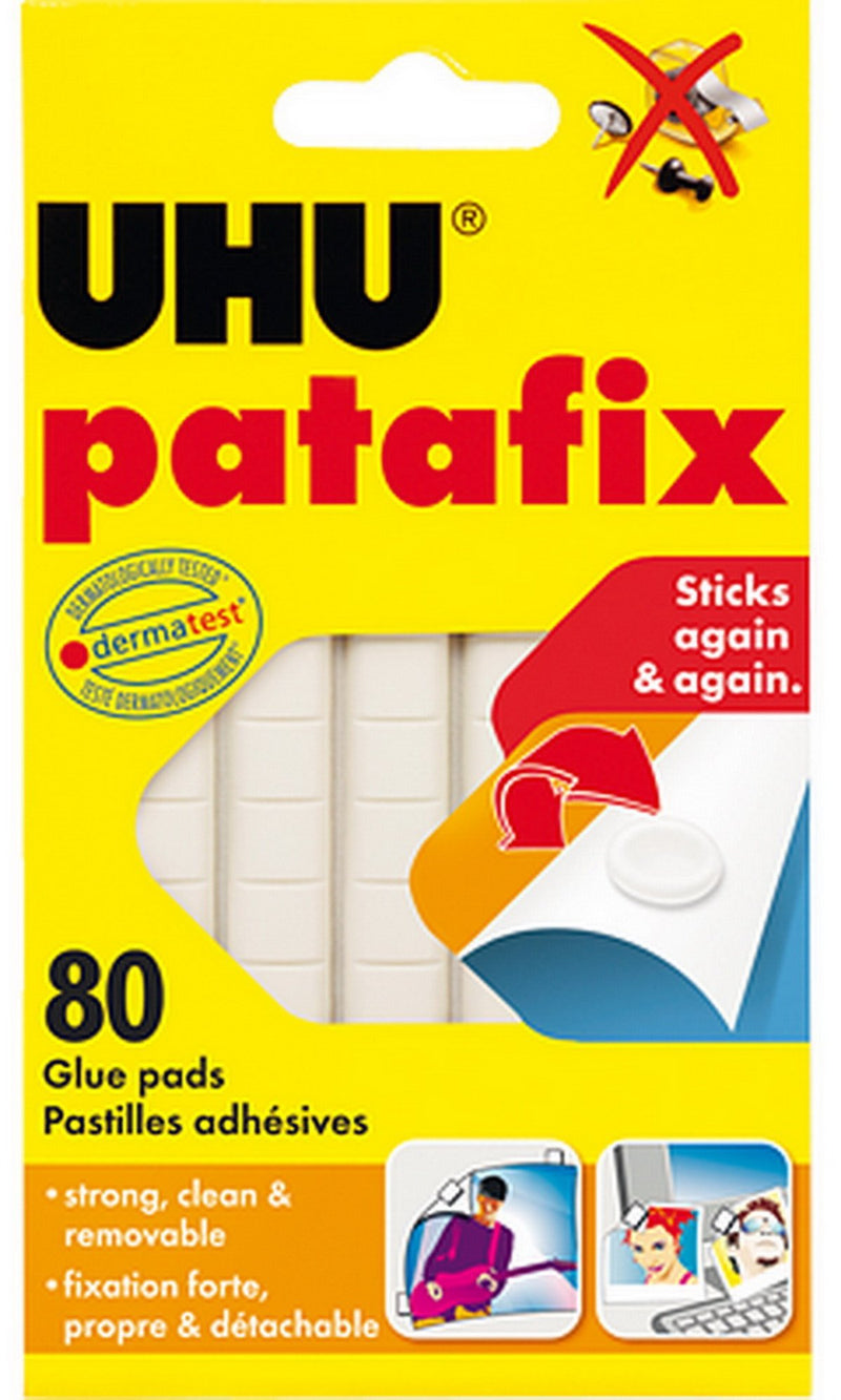 UHU Patafix Glue Pad Removable Reusable White 80 pads