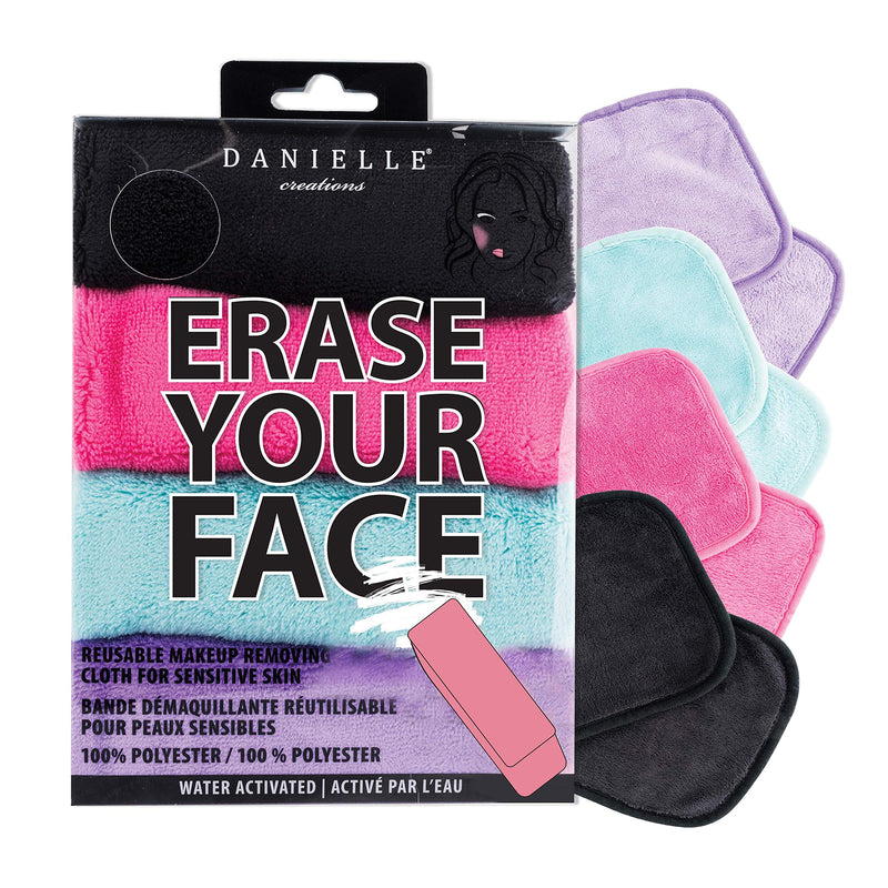 Make-up Removing Cloths 4 Count, Erase Your Face By Danielle Enterprises Enterprises Enterprises 4 Pack - Bold