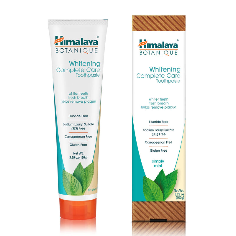 Himalaya Botanique Complete Care Whitening Toothpaste, Simply Mint, for a Clean Mouth, Whiter Teeth and Fresh Breath, 5.29 oz 5.29 Ounce (Pack of 1)