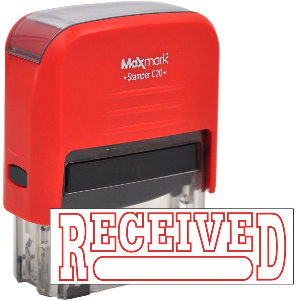 Received Self Inking Rubber Stamp with Red Ink RECEIVED