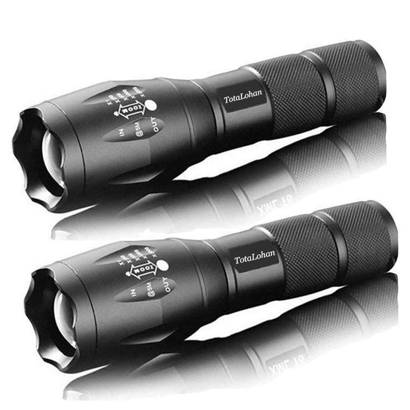 TC1200 Military Grade 2000 Lumen 5 Mode LED Tactical Flashlight Torch for Hurricane Camping Biking Hiking Home Emergency,2 Pack 2 pack