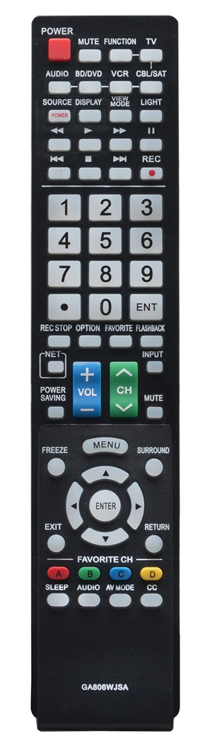 VINABTY New GA806WJSA Replaced Remote fit for Sharp Aquos LCD TV LC-40LE700 LC-40LE700UN LC-46LE700 LC-46LE700UN LC-52LE700 LC-40LE700UN SXV-4035