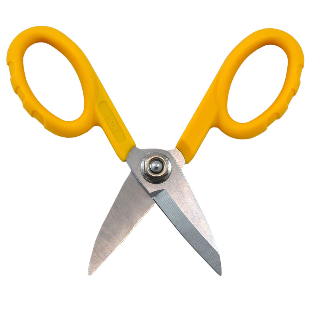 Miller KS-1 Yellow Fiber Optic Kevlar Scissors, Easily Portable Utility Scissors for Working Technicians, Electricians, and Installers, Heavy-Duty Cable Cutters, 5.5 Inches Original