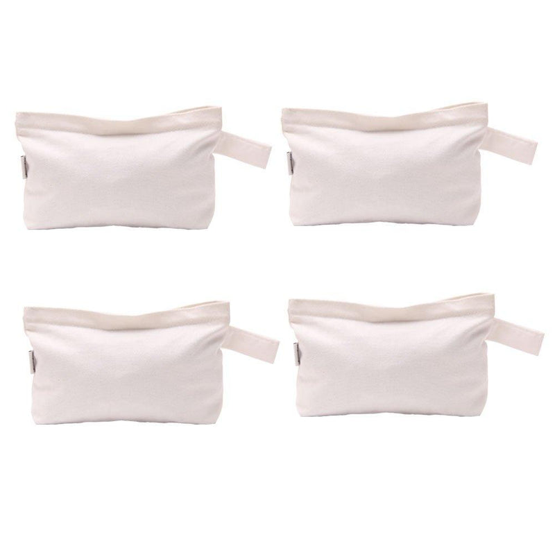 Augbunny Multi-purpose Cotton Canvas Zipper makeup Bag Pouch 4-pack White