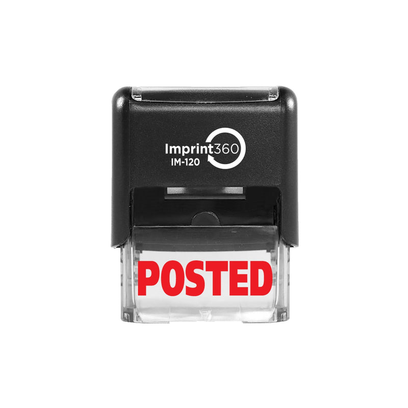 Imprint 360 AS-IMP1034 - Posted, Heavy Duty Commerical Quality Self-Inking Rubber Stamp, Red Ink, 9/16" x 1-1/2" Impression Size, Laser Engraved for Clean, Precise Imprints