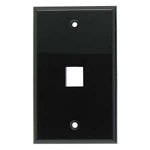InstallerParts 1Port Keystone Wallplate Black Smooth Face