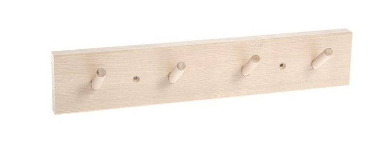 Iris Hantverk Birch Wood Wall Rack with 4 Hooks
